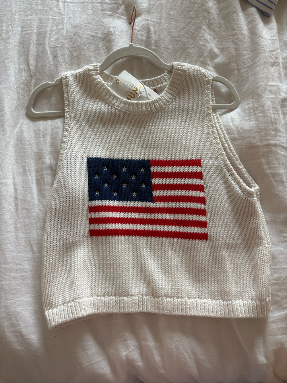 American flag knit tank